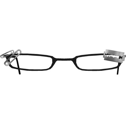 razor blade safety pin emo grunge glasses 