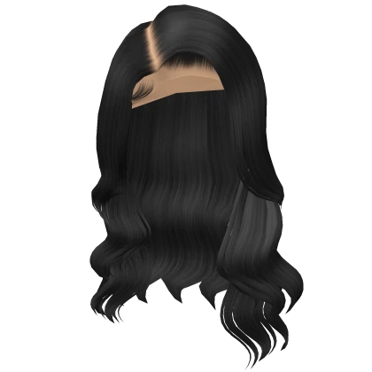 Black Long Curly Wavy Side Part Lace Scalp Hair