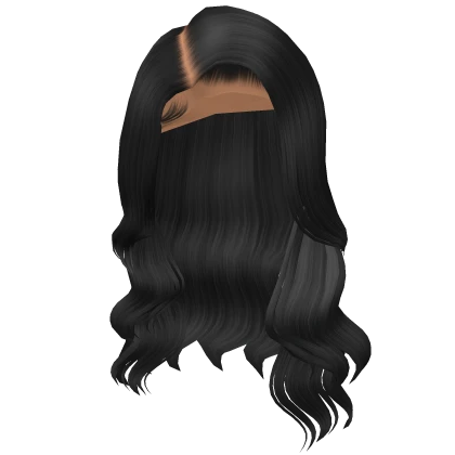 Black Long Curly Wavy Side Part Lace Scalp Hair