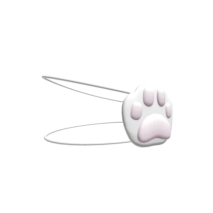 ୨୧: kawaii chibi kitty cat paw eyepatch in white 