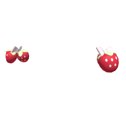 ୨୧: kawaii strawberry hair ties in red HIGH