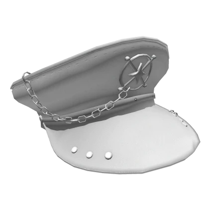 Y2K White Emo Captain Hat
