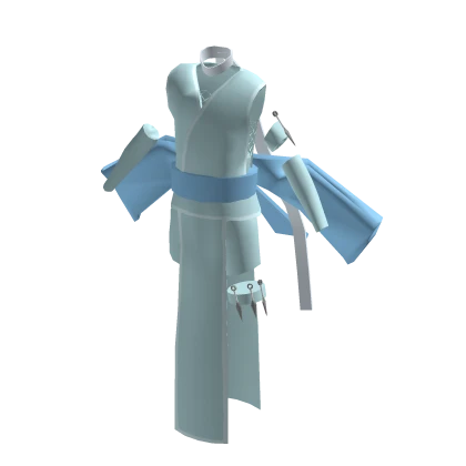 White ninja Kunoichi-style clothes blue