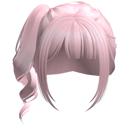 curly gyaru side ponytail (pink)