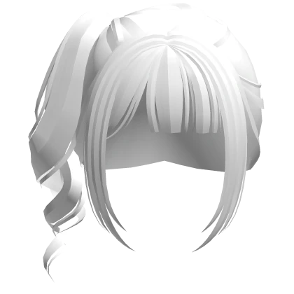 curly gyaru side ponytail (white)