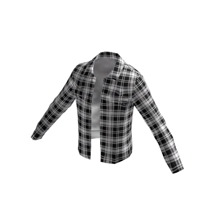 ⭐ White Grid Flannel Plaid Jacket