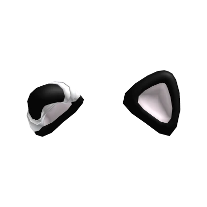 injured bandaged black kitty cat ears