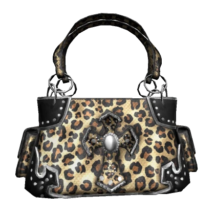 Cheetah Leopard Print Cross Bag 2000s Rhinestone 