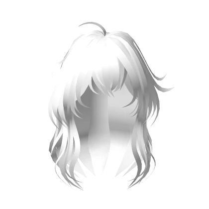 ✧.*white long layered wolfcut hair with bangs✧.*