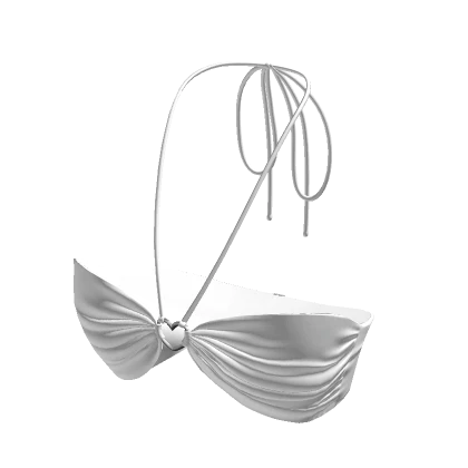 White Halter Heart Summer Bikini Top