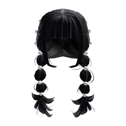 Black Long Popular Bubble Braid Hair with Bangs