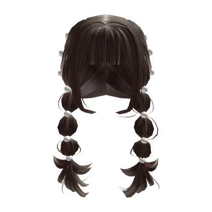 Brown Long Popular Bubble Braid Hair with Bangs