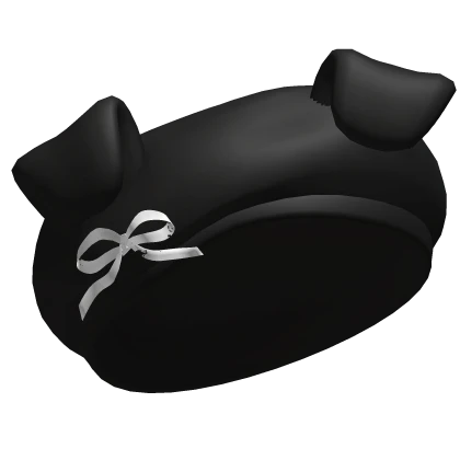 ♡ fluffy puppy beret black