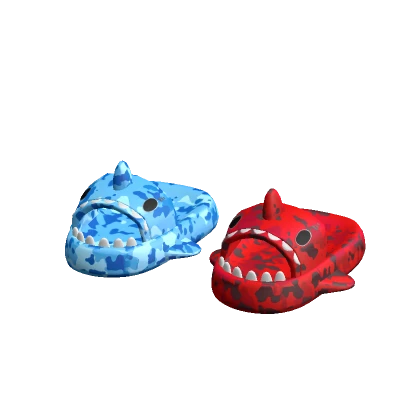 camo shark slides