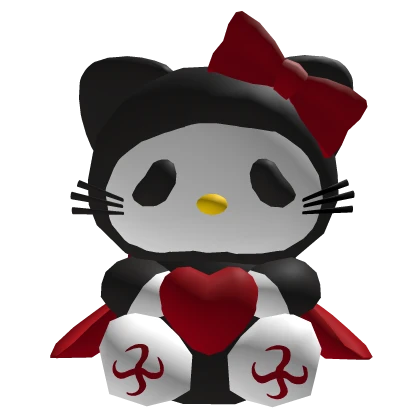 Scary Kitty Ghostface in Red Backpack