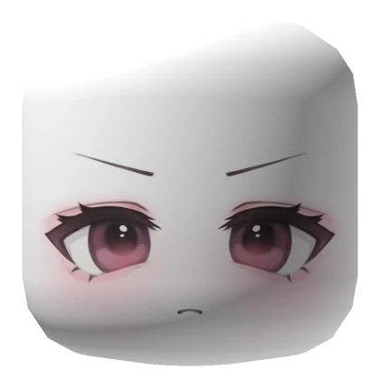 >:( angry kawaii anime pink eyes chibi face mask