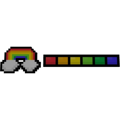 Rainbow 8-Bit Health Bar with Clouds