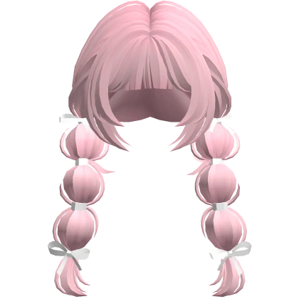 Kawaii Bubble Braids with Ribbons (Pink)