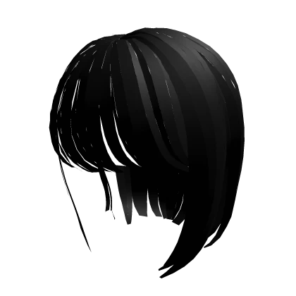 Black Messy Emo Hair with Bangs 