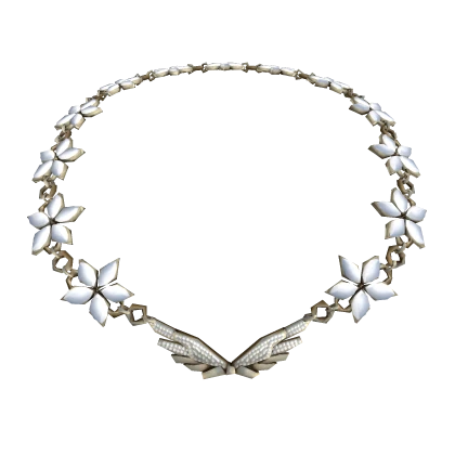 Gold White Flowers Necklace (3.0)
