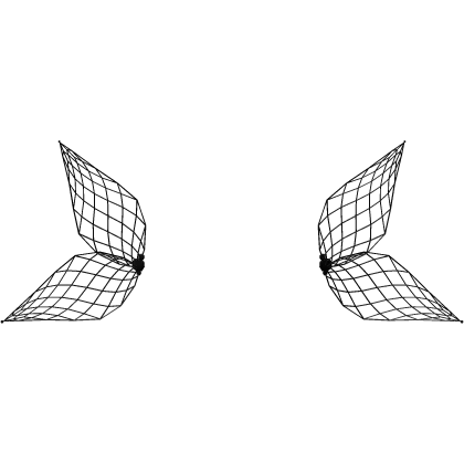 Double Fishnet Bows Black