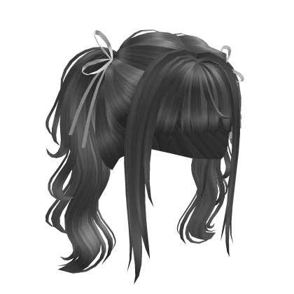Cute Y2K Messy Gray Pigtails 