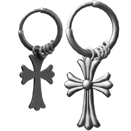 Chrome Cross Earrings