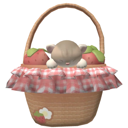 Sleepy Cat Strawberry Picnic Basket 3.0