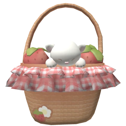 Sleepy Cat Strawberry Picnic Basket 3.0