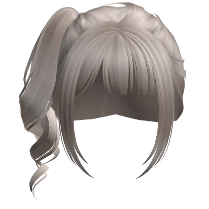 curly gyaru side ponytail (ash)