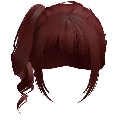 curly gyaru side ponytail (dark red)