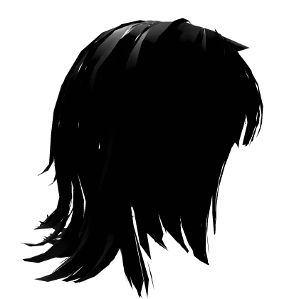 Black Messy Emo Hair with Bangs 