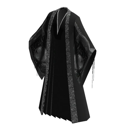 Black Goth Kimono With White Motif