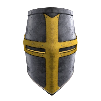 Medieval Crusader Knight Helmet Yellow