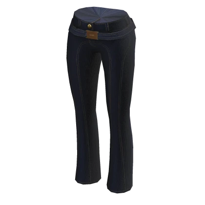 2000's Supermodel Dark Blue Jeans w Belt Infront
