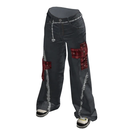 BB Grey Trendy Y2K Cross Cargo Pants