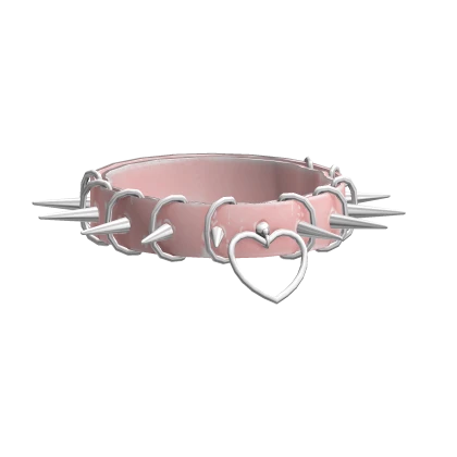 Pink Heart Spiked Choker