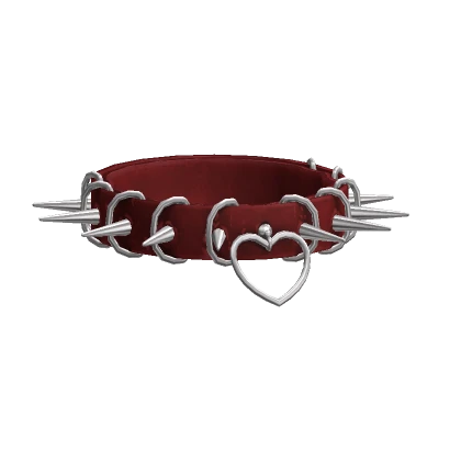 Red Heart Spiked Choker