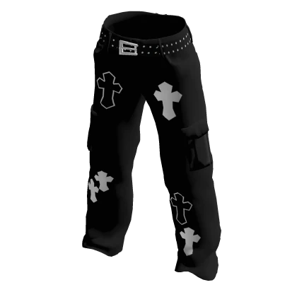 Black Y2k Crosses Jeans