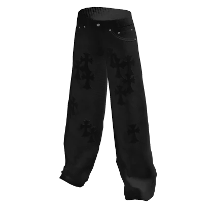 Black Chrome Cross Jeans