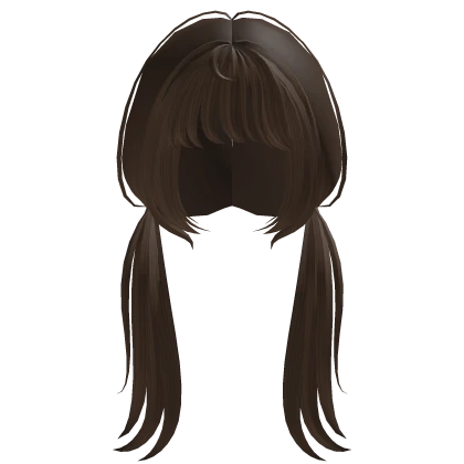 brown pigtails with long bangs