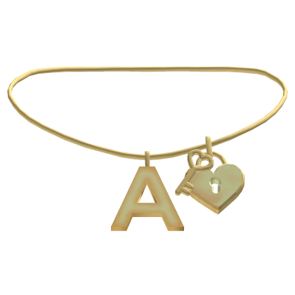 gold a heart lock initial ♡
