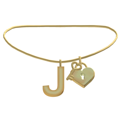 gold j heart lock initial ♡