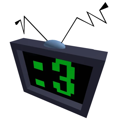 colon three :3 crt green kitty cat stylized tv