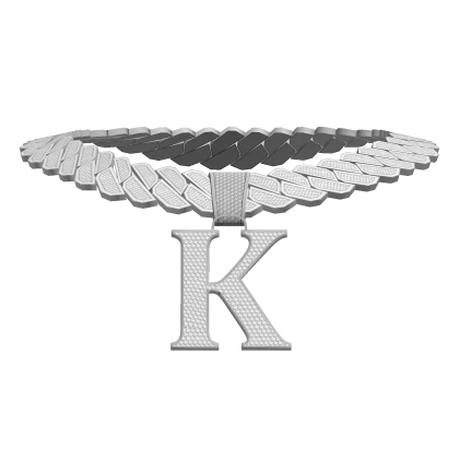 ♡ K initial Necklace ( Silver )