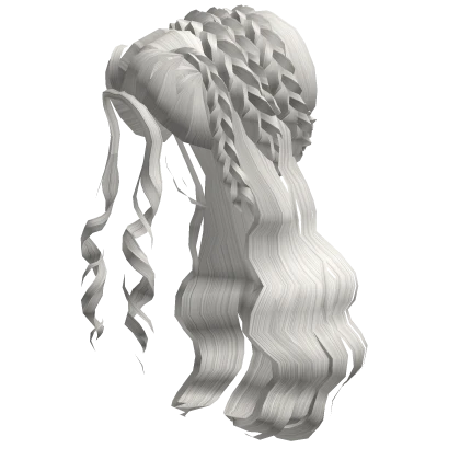 Queen of Dragons Braided Curly Hair in White