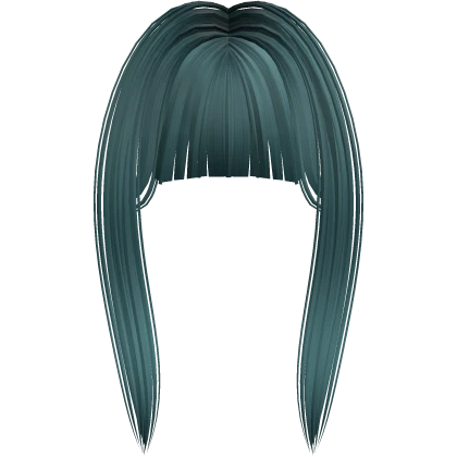 Long Hime Y2K Grunge Bangs (Dark Teal)