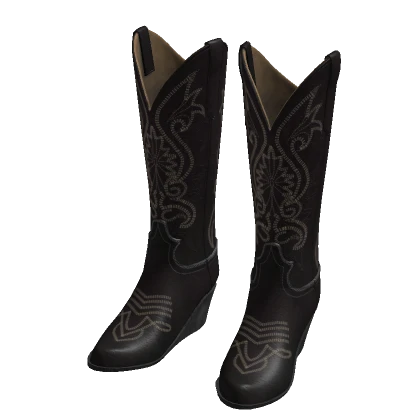 Black cowboy girly boots
