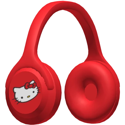 Kawaii red hello kitty headphones