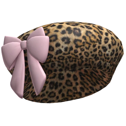 ♡ gyaru leopard bow beret